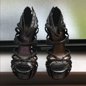 Silver Bebe heels